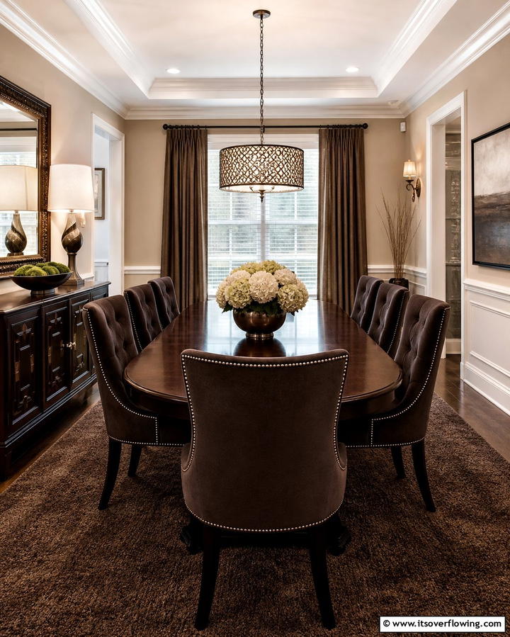 Mocha Brown Dining Room - 25 Monochromatic Color Schemes for Rooms