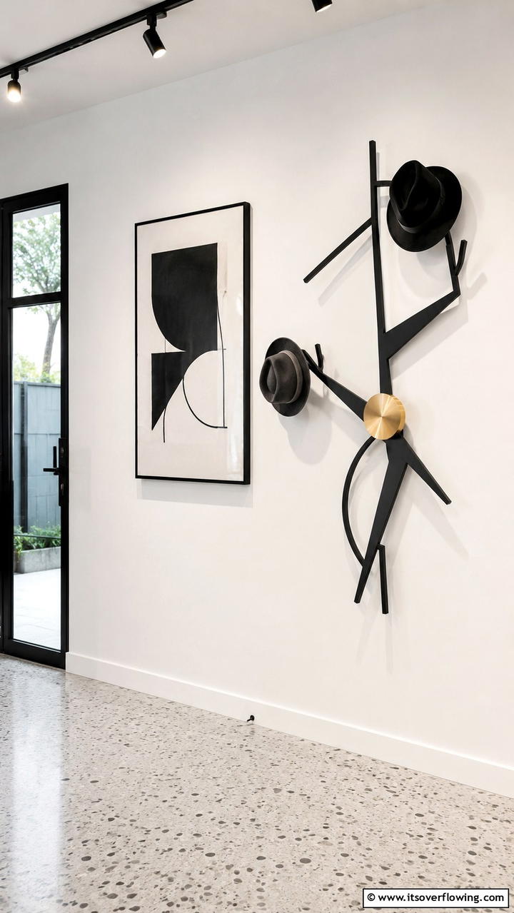 Modern Abstract Hat Rack - 30 Creative Hat Rack Ideas for Organized Entryways