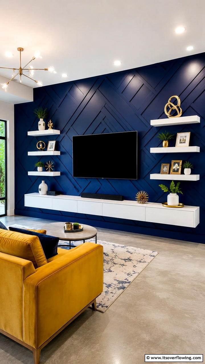 Modern Accent TV Wall - 21 Innovative TV Wall Ideas to Maximize Living Room Space