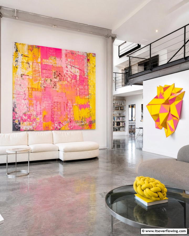 Modern Art Installations - 30 Yellow and Pink Decor Ideas- Vibrant Home Accents