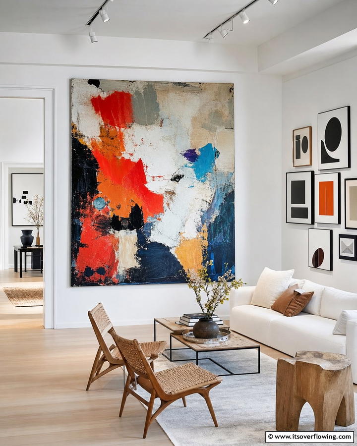 Modern Art Integration - 21 Scandinavian Living Room Ideas for Airy Minimalism