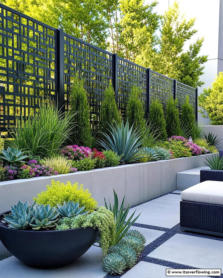 Modern Black Lattice Fence - 20 Lattice Fence Ideas for a Stylish and Functional Garden
