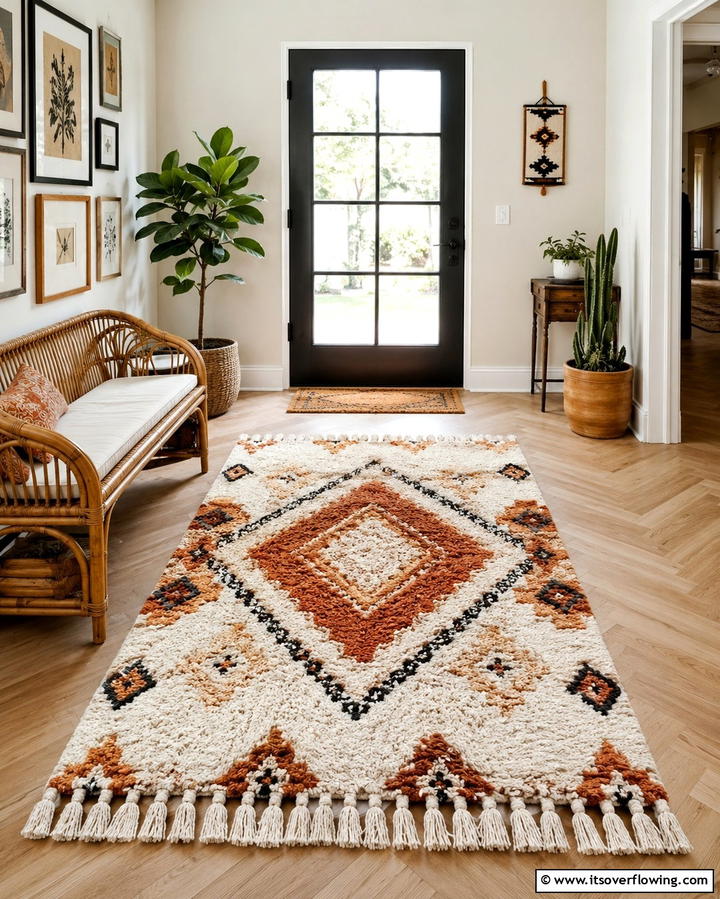 Modern Boho Statement - 30 Welcoming Entryway Rug Designs to Elevate First Impressions