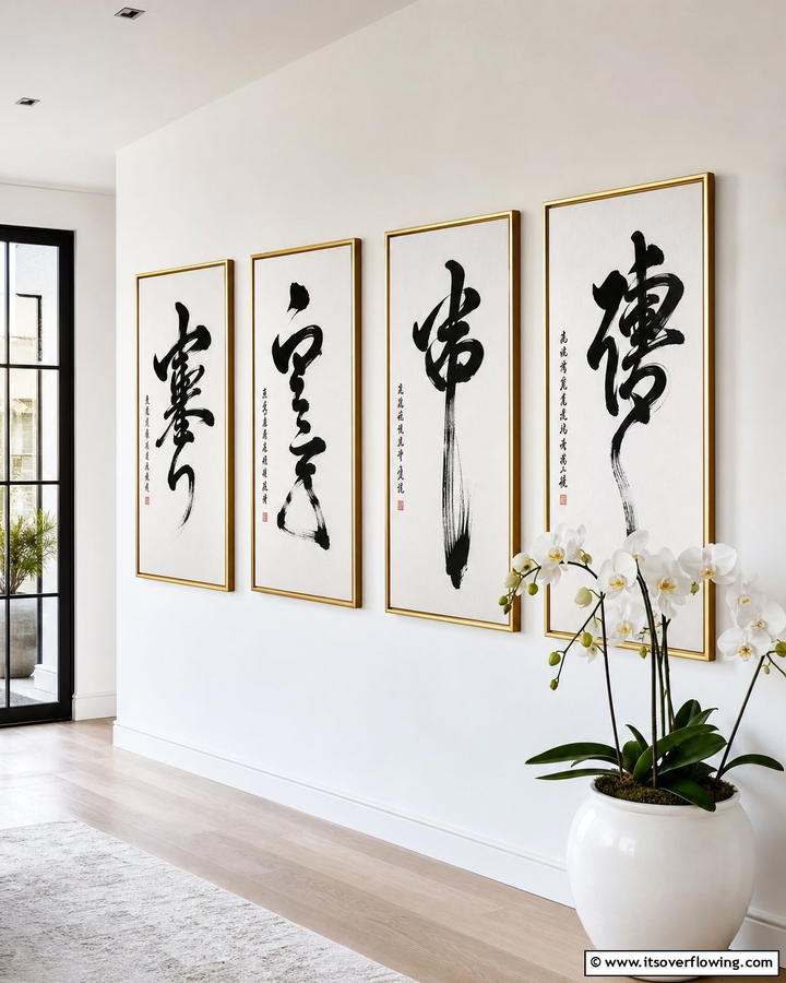 Modern Calligraphy Designs - 30 Bathroom Art Ideas to Elevate Your Walls with Personality