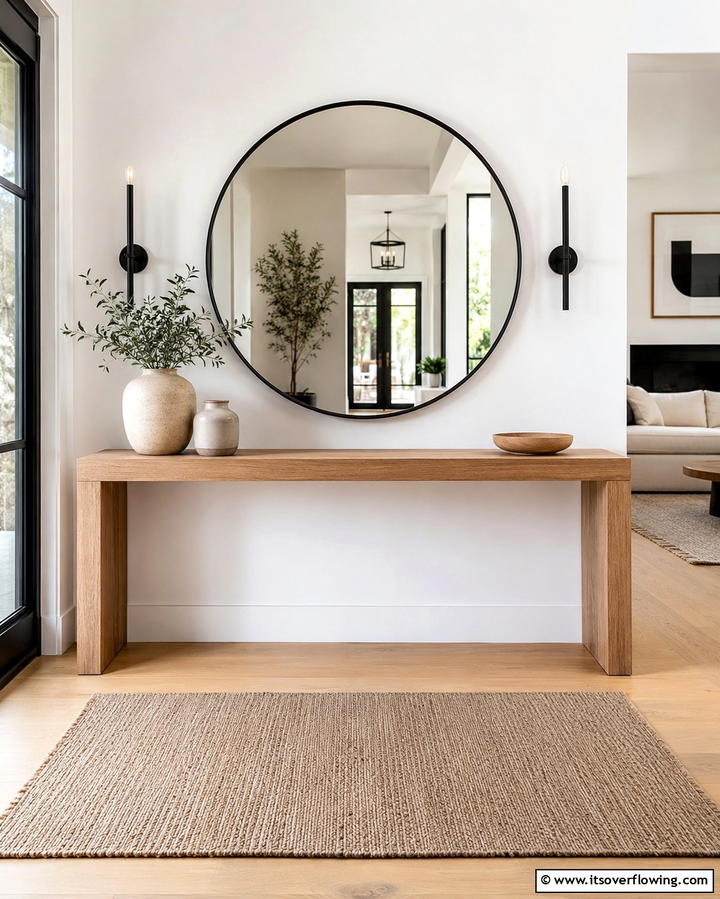 Modern Chic Mirror - 30 Statement Entryway Mirror Ideas to Brighten Narrow Spaces