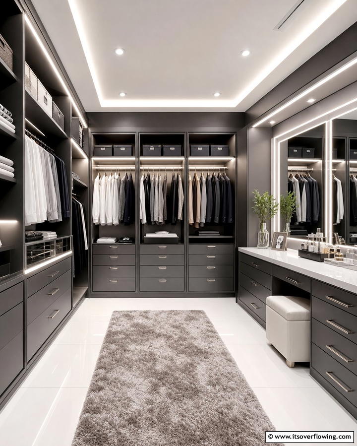 Modern Closet Lighting - 21 Clever Closet Ideas for Maximized Home Organization