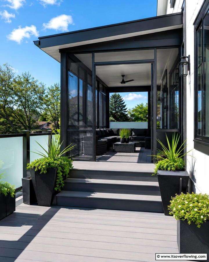 Modern Composite Screened Deck - 30 Screened-in Deck Ideas for Bug-Free Outdoor Living