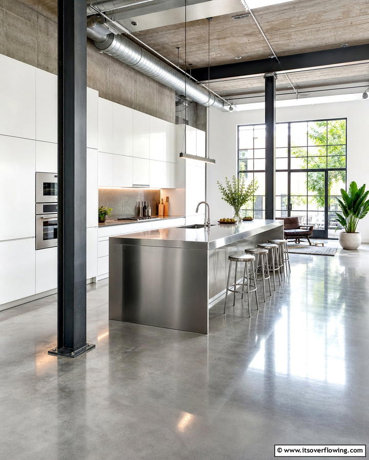 Modern Concrete Flooring - 25 Kitchen Flooring Ideas for Durability and Style