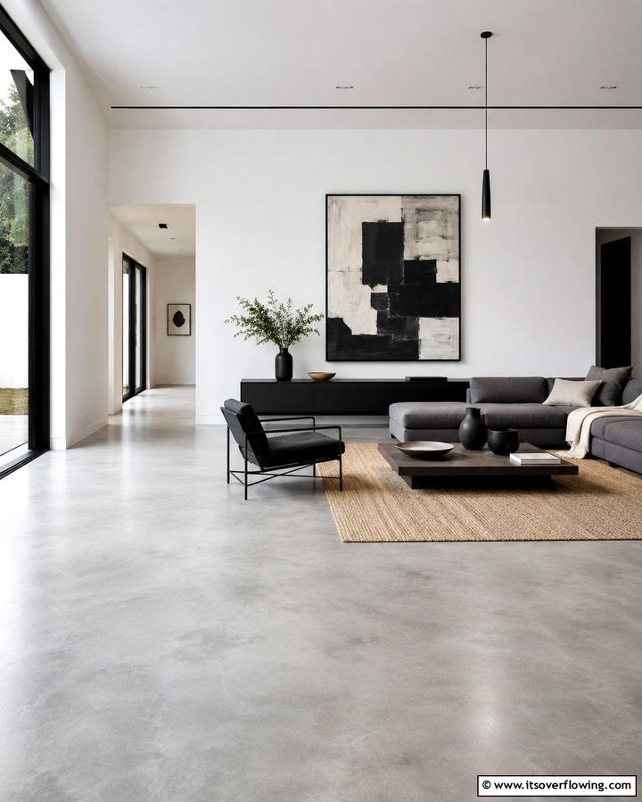 Modern Concrete Minimalism - 30 Modern Concrete Floor Ideas for Low-Maintenance Interiors