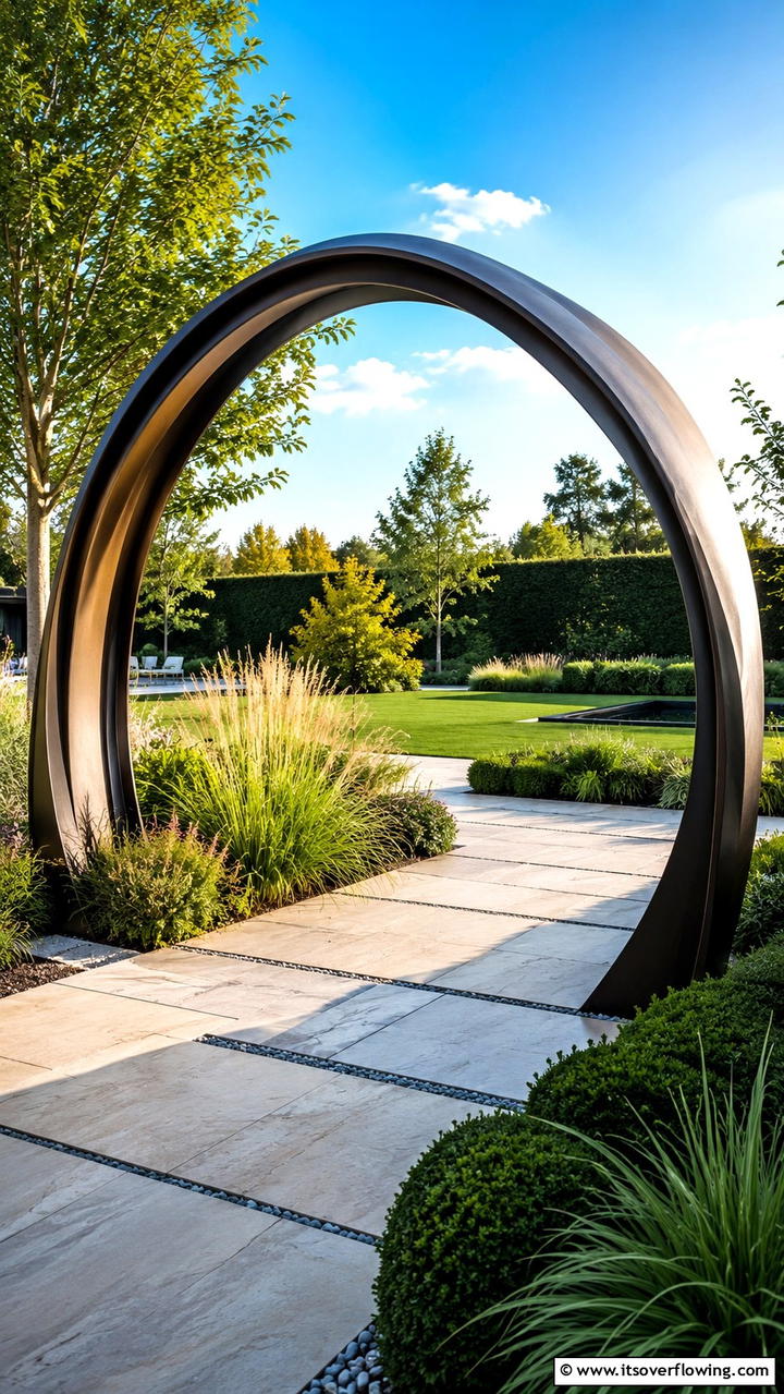Modern Curved Garden Arch - 30 Garden Arch Ideas for Enchanting Outdoor Spaces