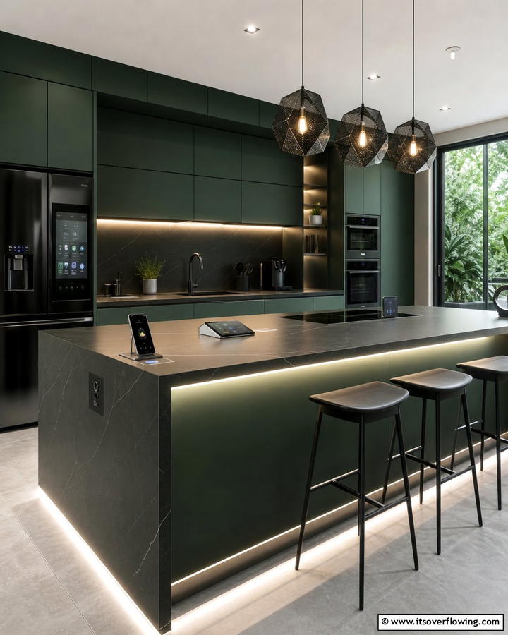 Modern Dark Green Innovations - 21 Dark Green Kitchen Ideas for Bold Cabinetry