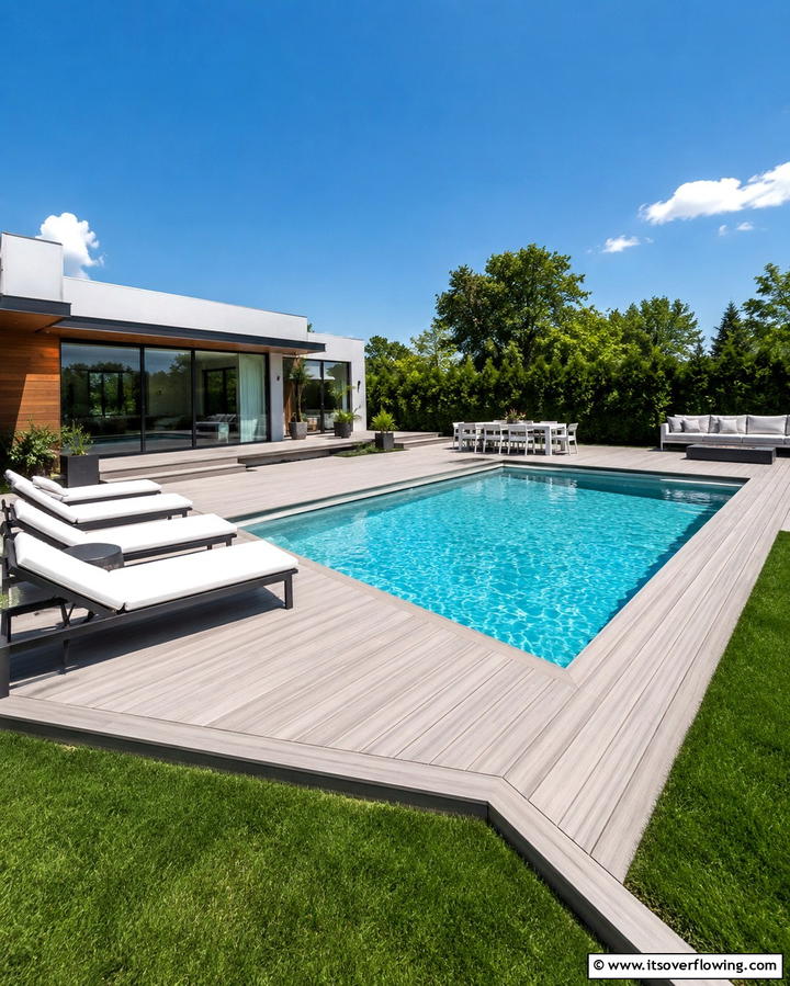 Modern Deck Integration - 25 Semi Inground Pool Ideas for a Stunning Backyard