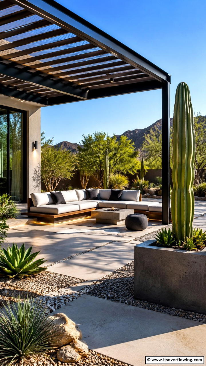 Modern Desert Patio - 30 Desert Landscape Ideas for Low-Water Gardens