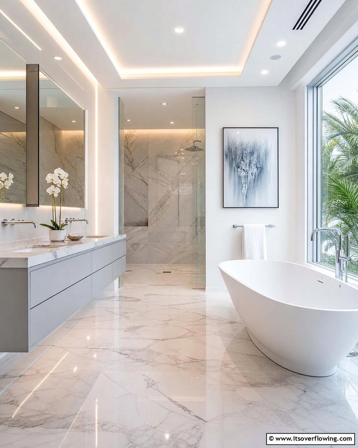 Modern Elegance in Spa Decor - 30 Serene Spa Decor Ideas for a Relaxing Bathroom Retreat