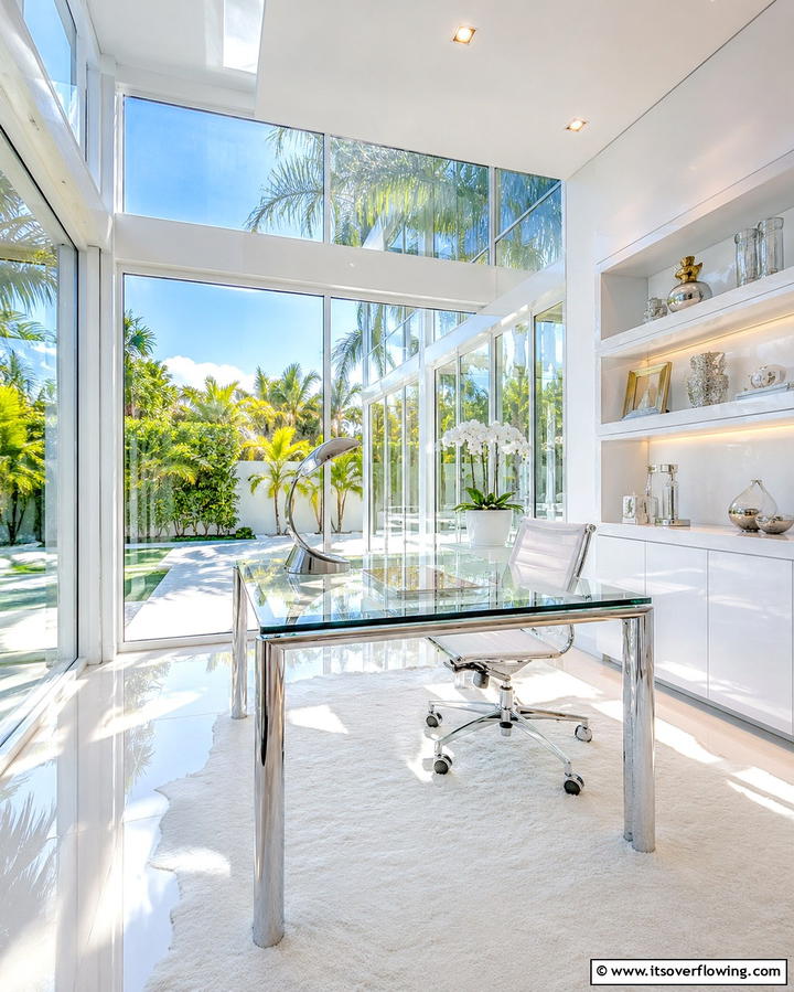 Modern Elegance - 20 Sunroom Office Ideas for a Productive Workspace