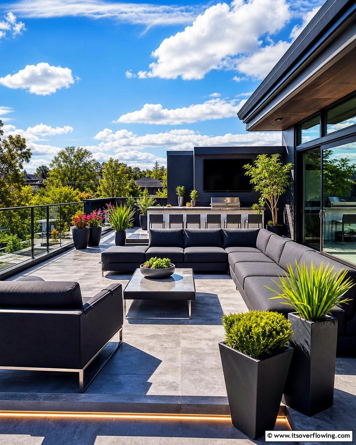 Modern Entertaining Space - 21 Second Floor Deck Ideas for Elevated Outdoor Living