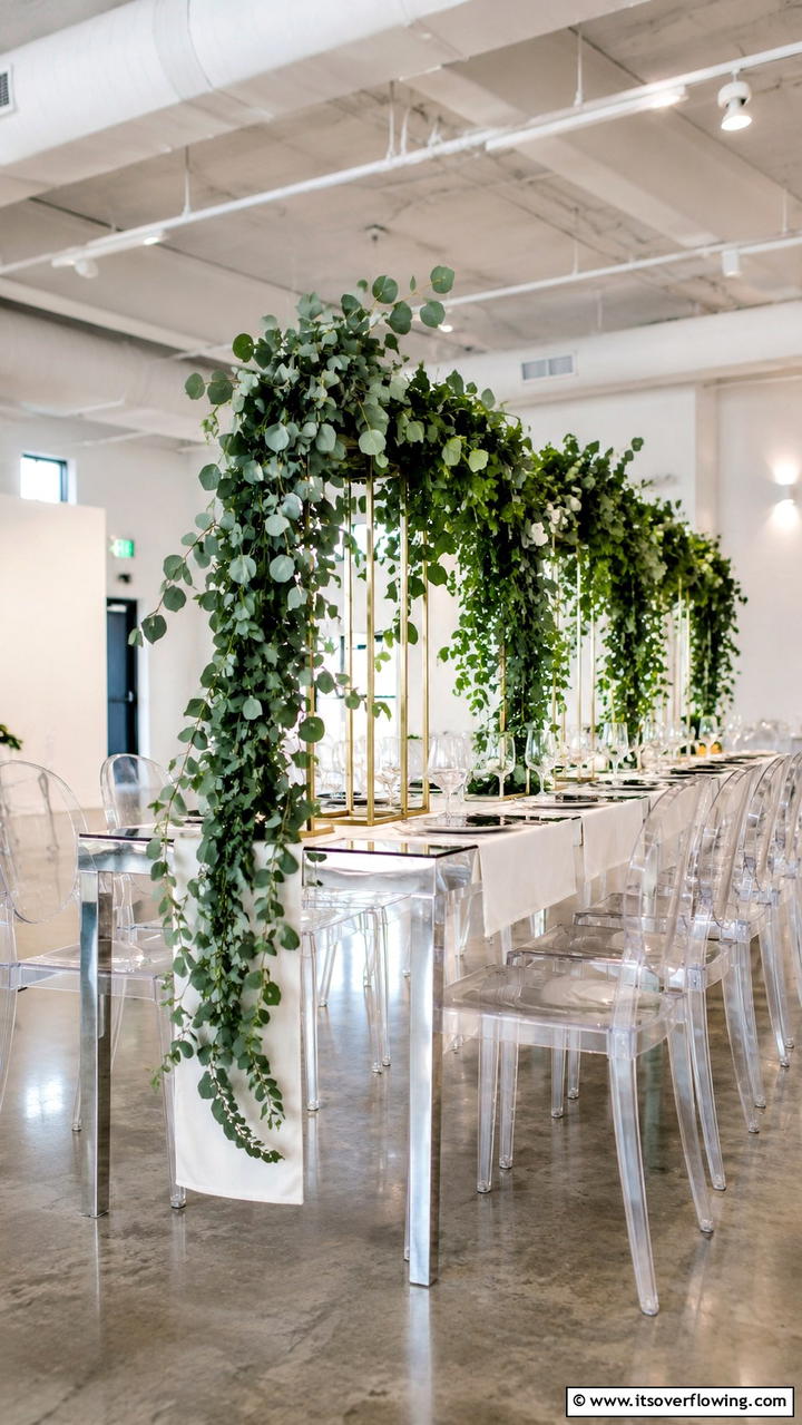 Modern Eucalyptus Cascade - 30 Eucalyptus Wedding Centerpieces for Natural Elegance