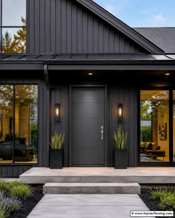 Modern Farmhouse Steel Door - 30 Farmhouse Front Door Ideas for Curb Appeal
