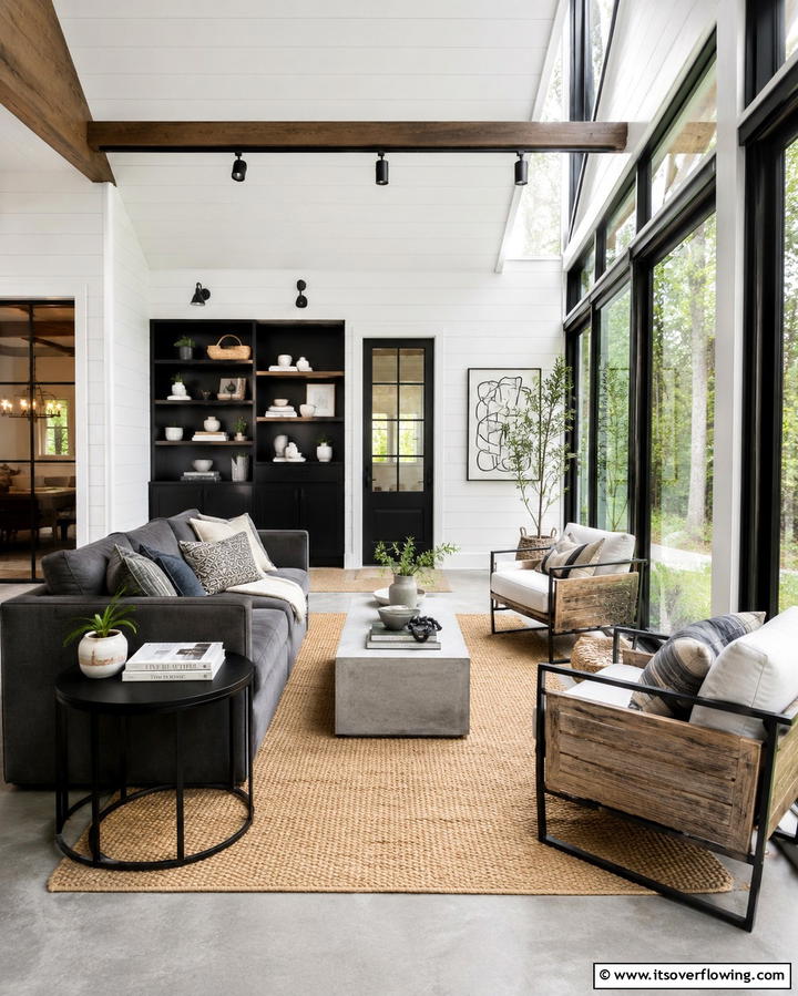 Modern Farmhouse Sunroom - 30 Farmhouse Sunroom Ideas for Cozy and Light-Filled Relaxation
