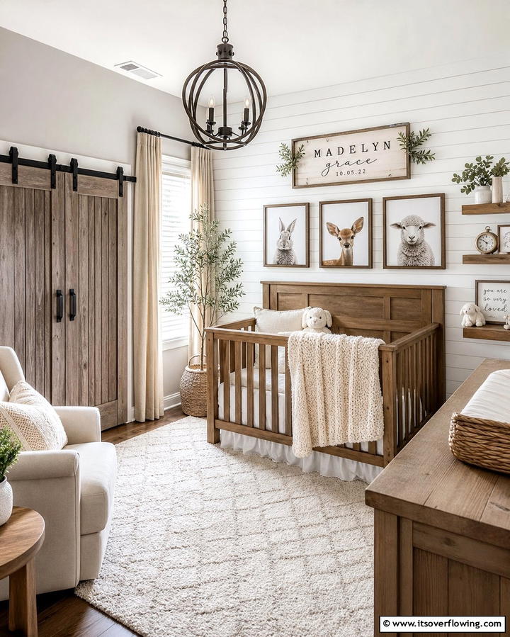 Modern Farmhouse - 25 Baby Girl Nursery Ideas for a Dreamy Space