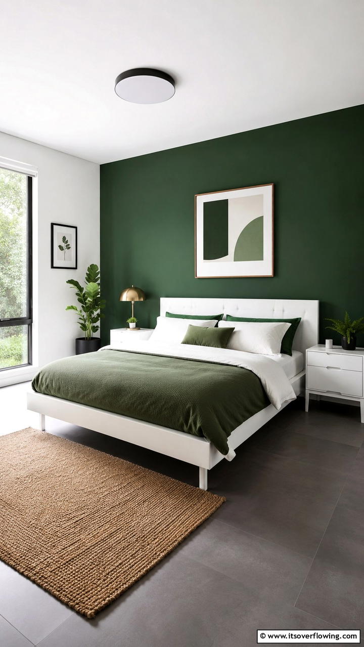 Modern Forest Green Minimalism - 30 Forest Green Bedroom Ideas for Serene Retreats