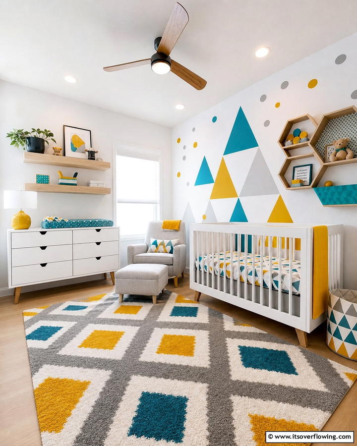 Modern Geometric - 25 Baby Boy Nursery Ideas for a Cozy and Fun Space