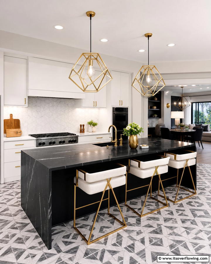 Modern Geometric Accents - 30 Kitchen Island Lighting Ideas to Illuminate Your Space