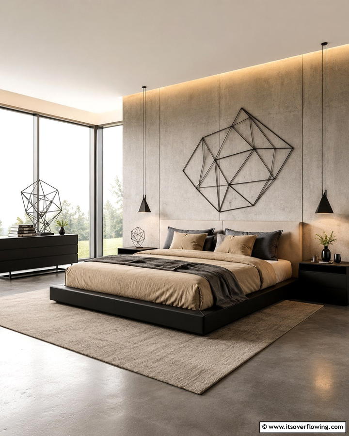 Modern Geometric Decor - 30 Minimalist Clean Girl Room Ideas for a Clutter-Free Space
