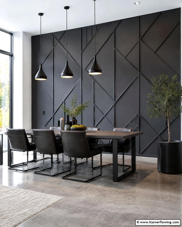 Modern Geometric Designs - 25 Dining Room Wall Paneling Ideas for Elegance