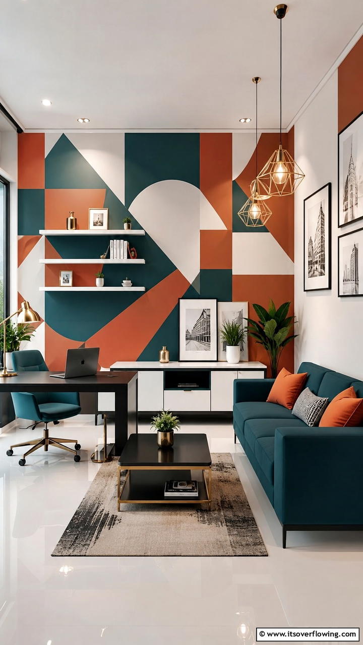 Modern Geometric Fusion Wallpaper - 21 Bold Wallpaper Ideas to Transform Your Interior Walls