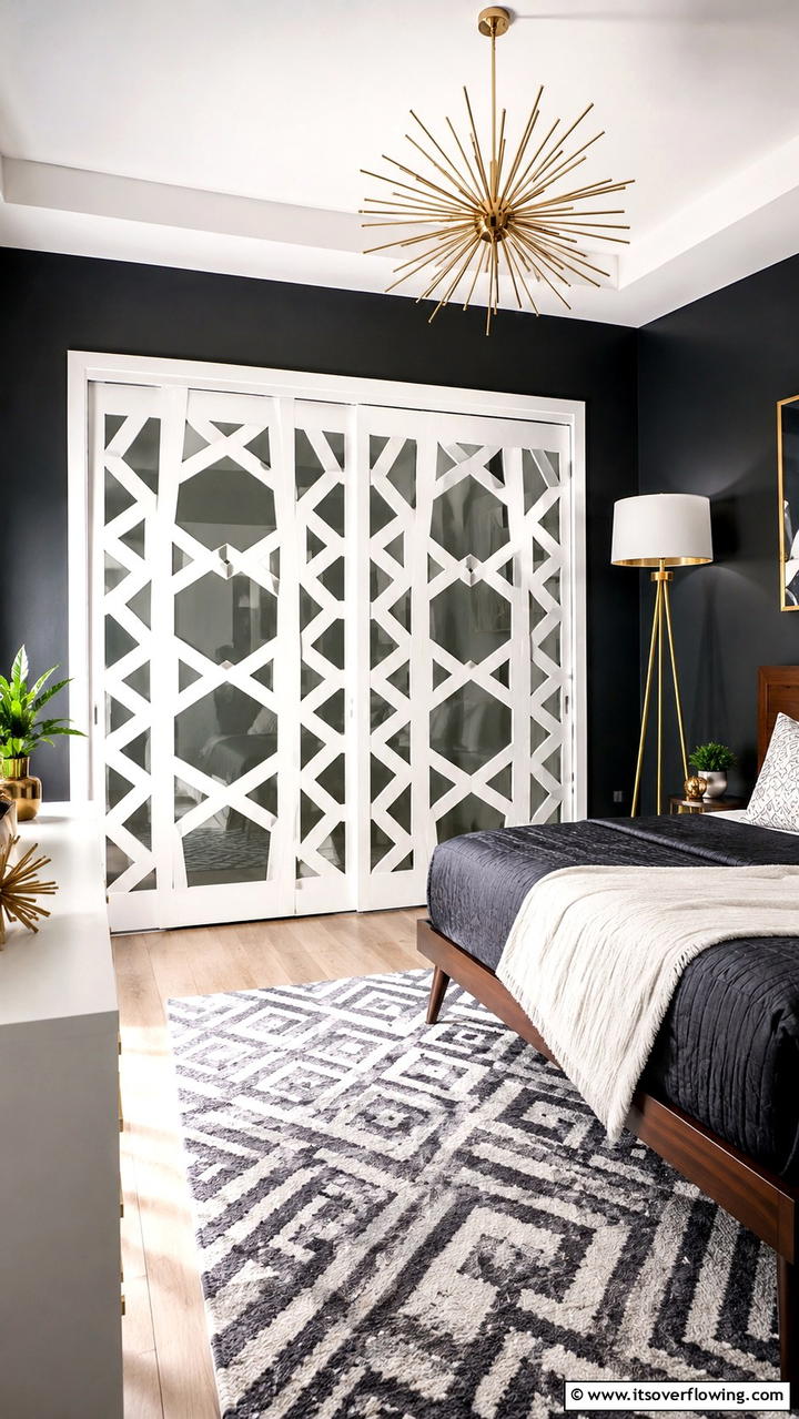 Modern Geometric Pattern Door - 30 Closet Door Ideas to Enhance Style and Functionality