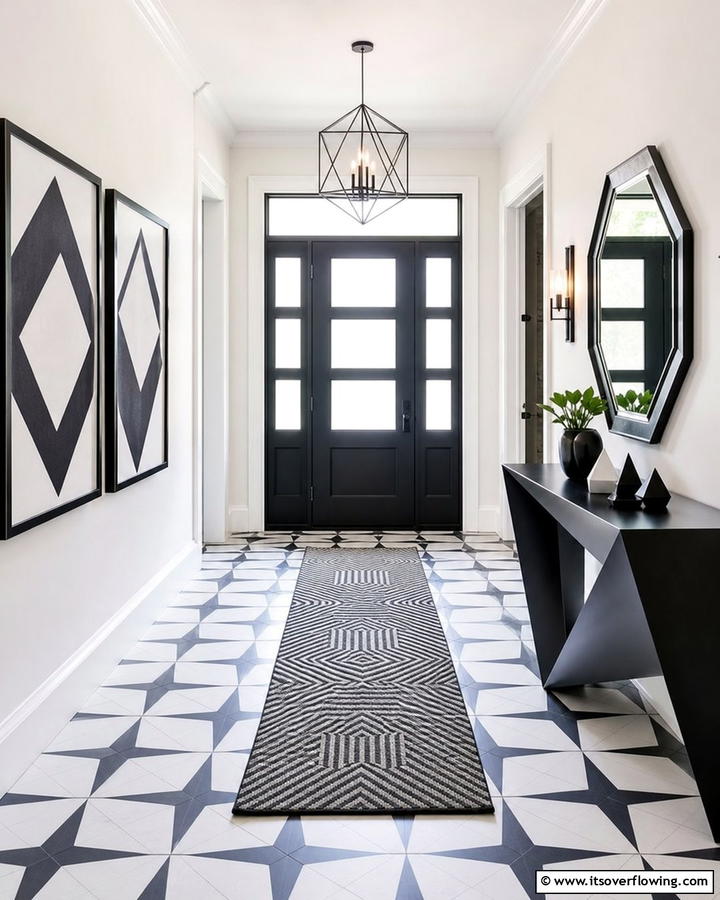 Modern Geometric Patterns - 21 Foyer Decor Ideas to Elevate Your Entryway’s First Impression