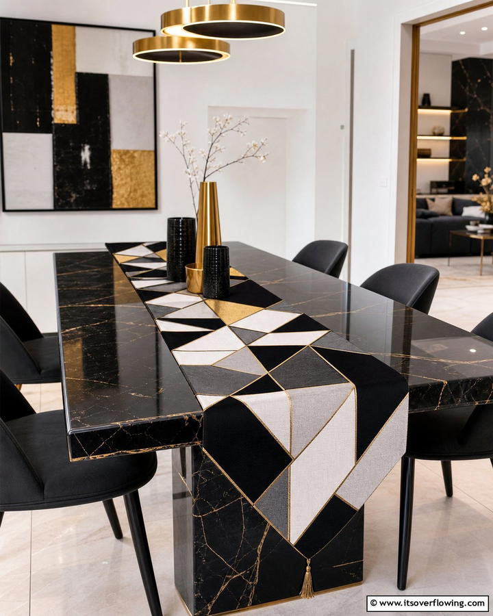 Modern Geometric Table Runner - 21 Unique Table Runner Ideas to Enhance Your Dining Experience