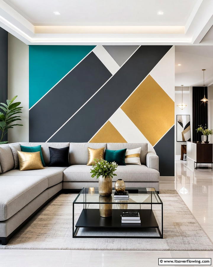 Modern Geometric Wall Designs - 21 Innovative Blank Wall Ideas to Maximize Your Space