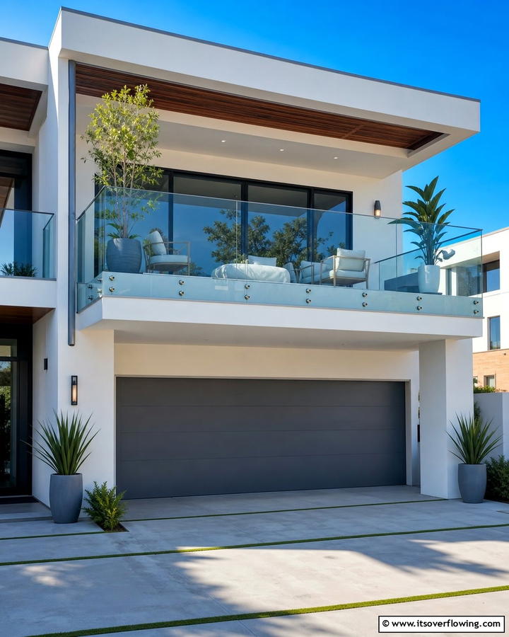 Modern Glass Railings - 20 Balcony Over Garage Ideas for Extra Space