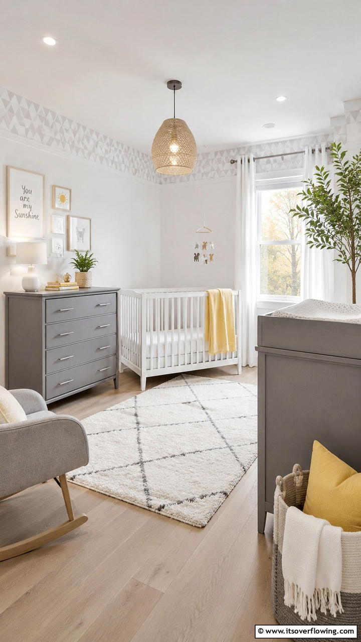 Modern Grey Accent Furniture - 30 Grey Nursery Ideas- Calming & Modern Baby Room Designs
