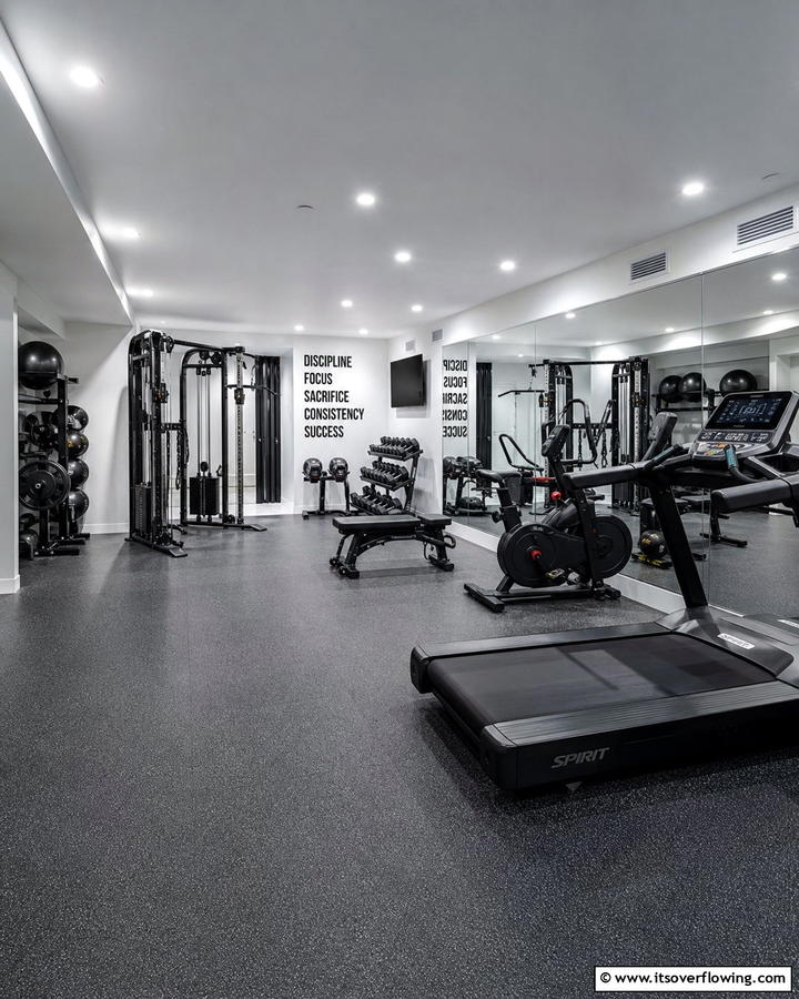 Modern Home Gym - 21 Basement Ideas to Transform Your Underutilized Space