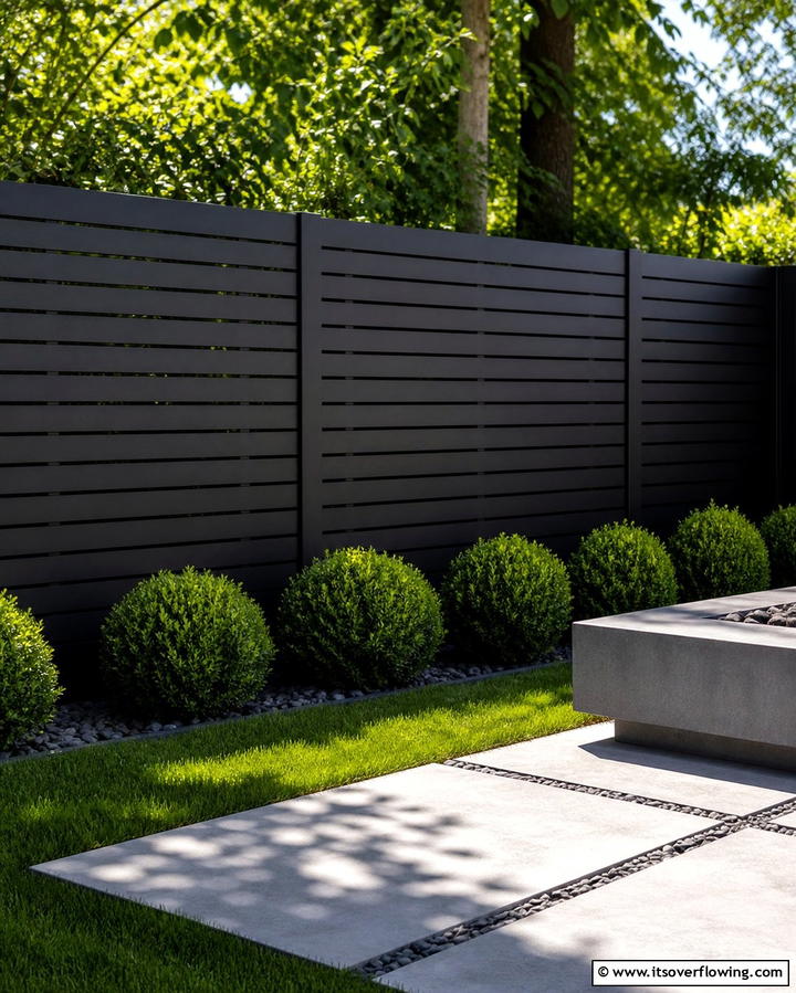 Modern Horizontal Slat Fence - 25 Unique Horizontal Fence Ideas for Modern Landscaping