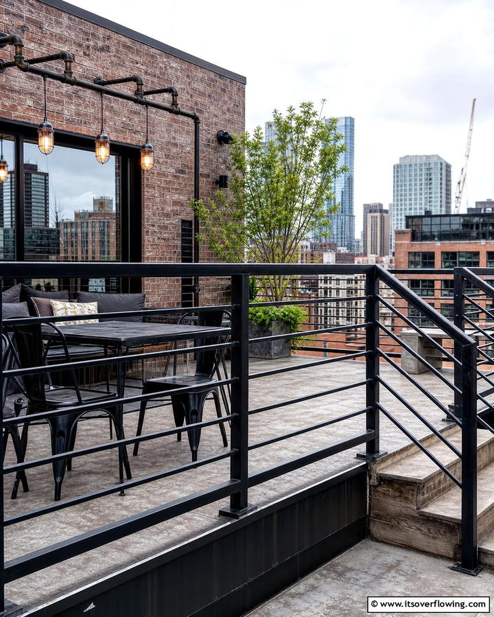 Modern Industrial Appeal - 30 Modern Metal Deck Railing Ideas for Stylish Outdoor Spaces