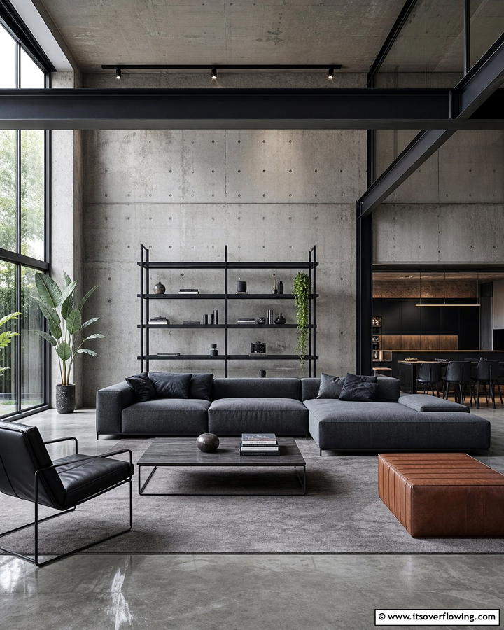 Modern Industrial Minimalism - 21 Minimalist Living Room Ideas to Simplify Your Space