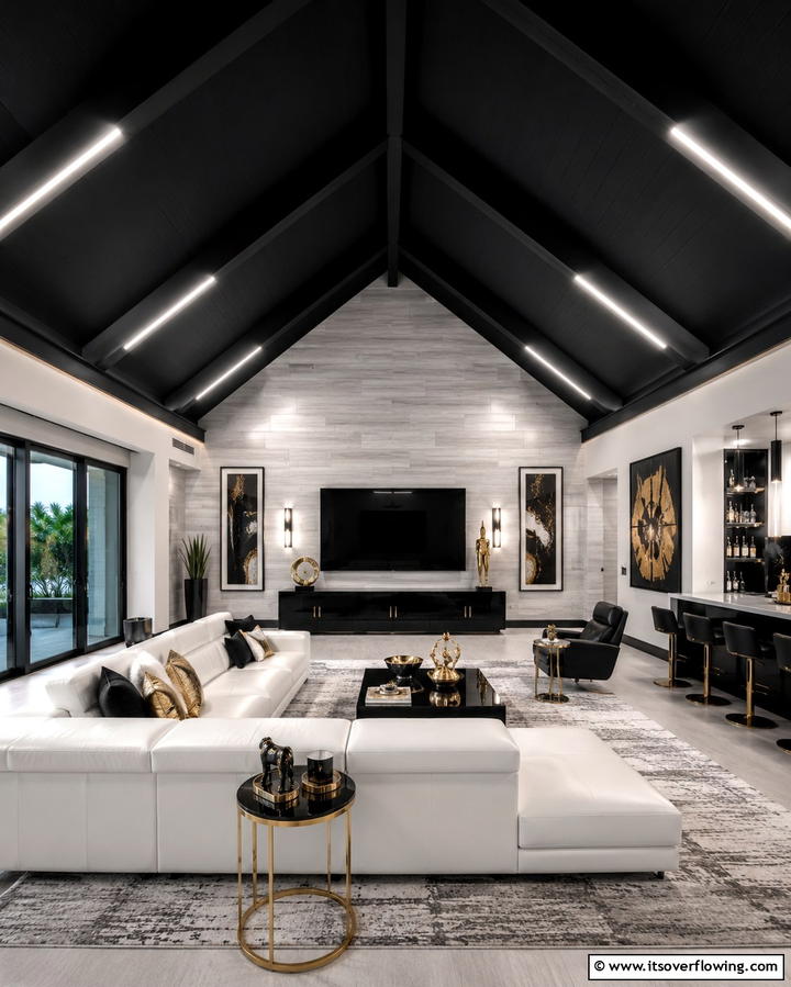 Modern Industrial Recessed Lighting Ceiling - 30 Grand Cathedral Ceiling Ideas to Elevate Your Home’s Architecture