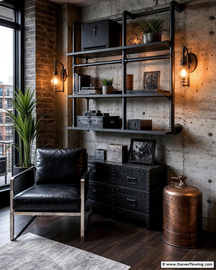 Modern Industrial Touch - 21 Corner Decoration Ideas to Utilize Empty Spaces
