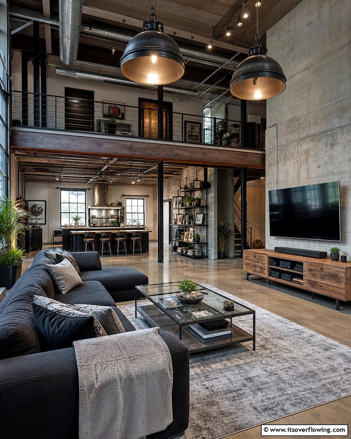 Modern Industrial Vibes - 21 Living Room Design Ideas for a Cozy & Chic Atmosphere