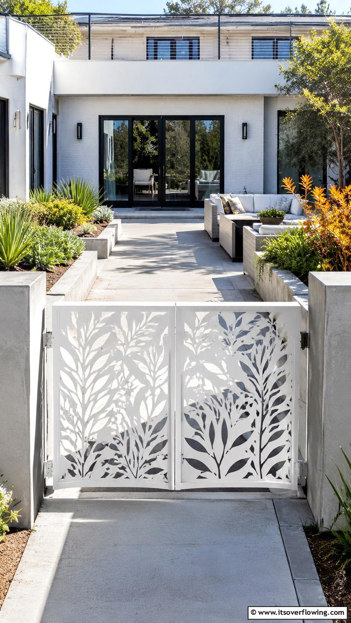 Modern LaserCut Design - 30 Deck Gate Ideas for Safety and Outdoor Style