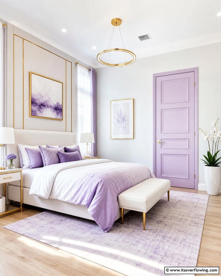 Modern Lavender - 30 Interior Door Color Ideas to Refresh Your Home’s Style