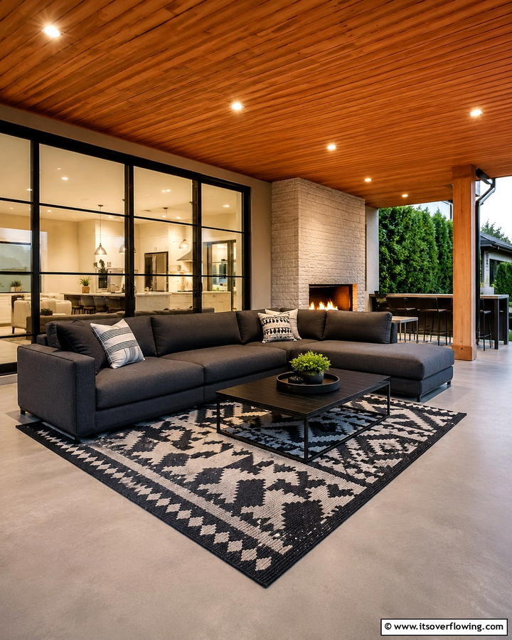 Modern Lounge Space - 25 Side Porch Ideas to Enhance Your Outdoor Living Space