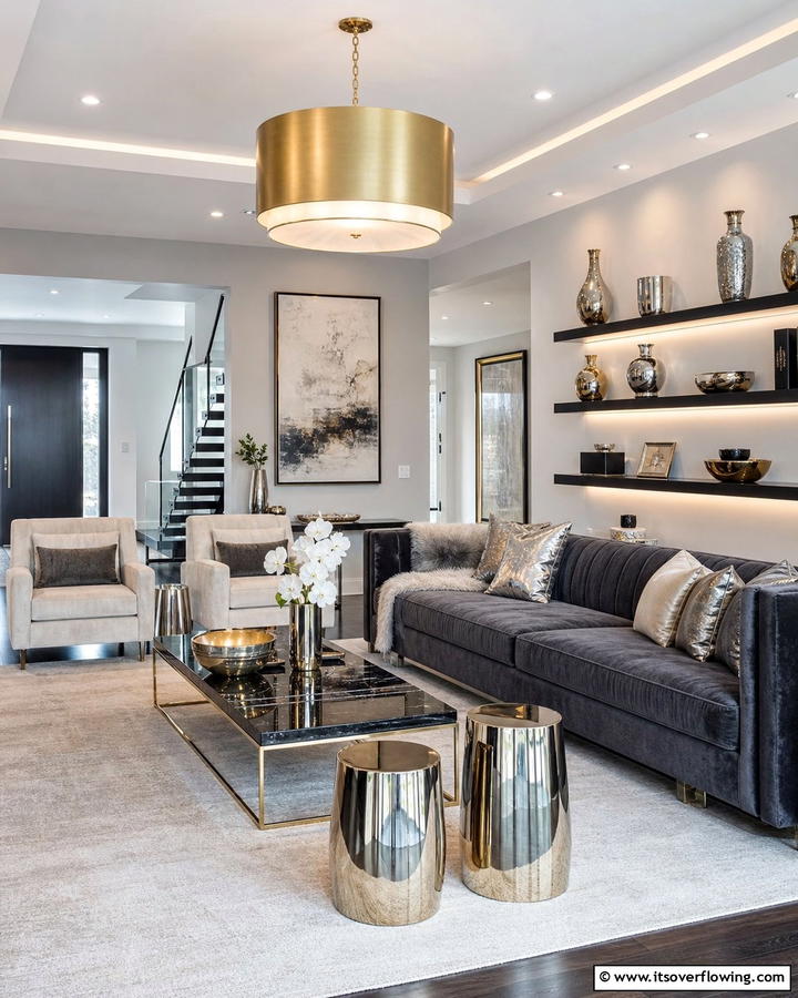 Modern Metallic Accents - 30 Stylish House Decor Ideas for Every Room in Your Home