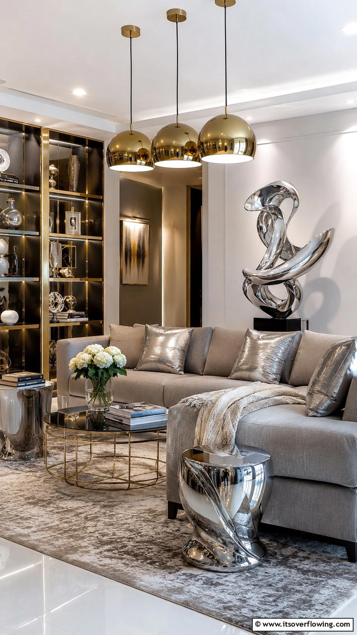 Modern Metallic Accents - 30 Unique House Decor Ideas to Transform Your Interior
