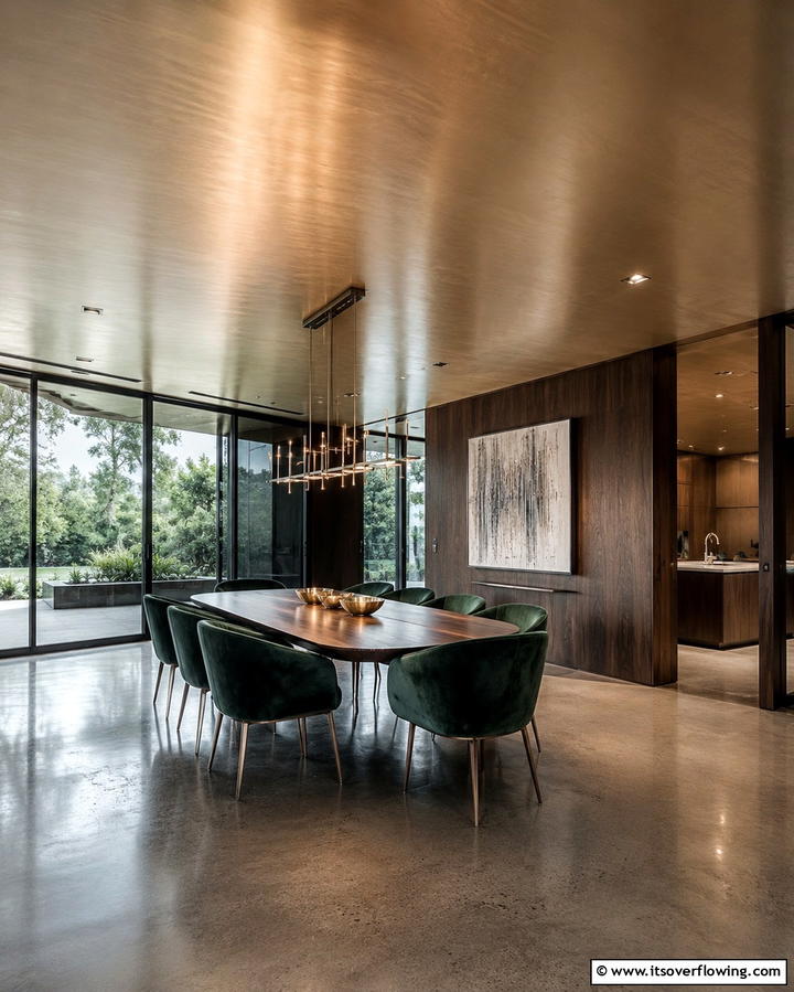 Modern Metallic Ceiling - 30 Creative Ceiling Paint Ideas to Transform Any Room’s Ambiance