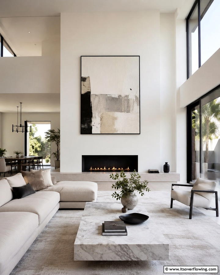 Modern Minimalism - 25 White Fireplace Ideas to Warm Up Your Living Room